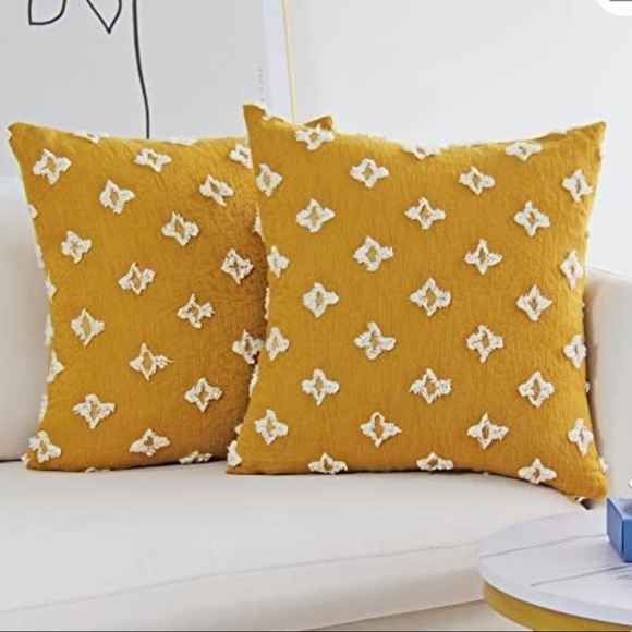 Sungea Other - Boho Throw Pillow Covers Rhombic Jacquard Pillow Covers Pack of 2 20 x 20 Inch